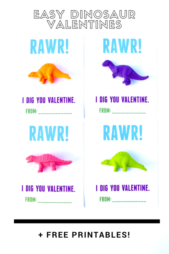 Dinosaur Valentines Printable For Kids - Make Life Lovely | Printable Dinosaur Valentine Cards