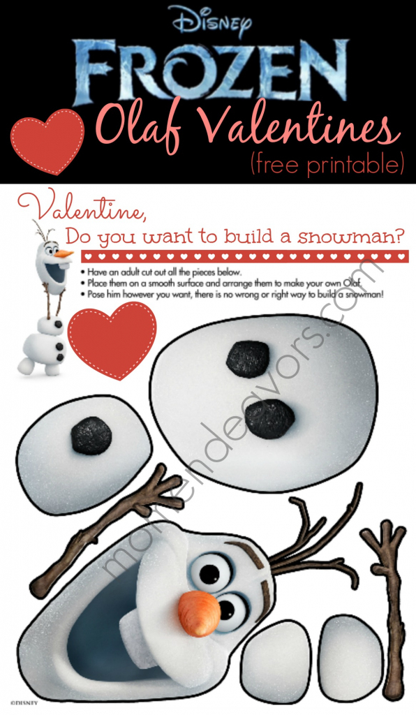 Disney Frozen Free Printable Olaf Valentines | Frozen Valentine Cards Printable