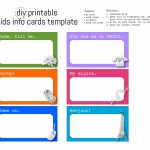 Diy Printable Kids Info Cards Template | Printable Emergency Card Template
