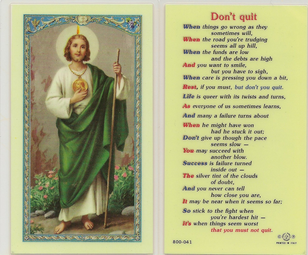 Don&amp;#039;t Quit Prayer | Printable Catholic Prayer Cards