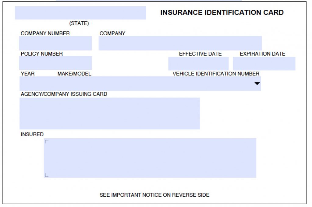 Download Auto Insurance Card Template Wikidownload Printable Fake Car