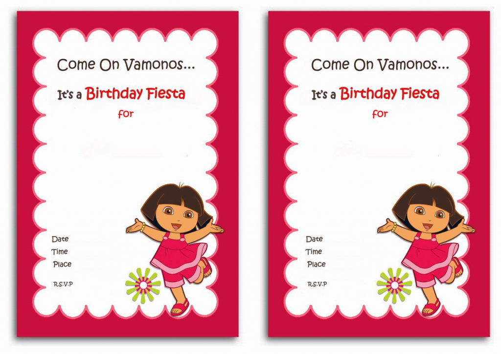 Download Now Free 1St Dora Birthday Invitations Wording | Bagvania | Dora Birthday Cards Free Printable