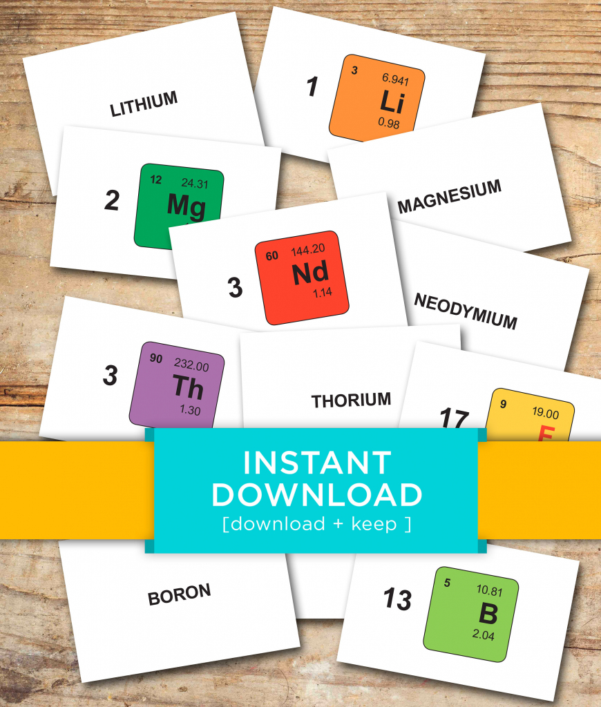 Download Periodic Table Flash Cards Printable Flashcards | Etsy | Periodic Table Flash Cards Printable