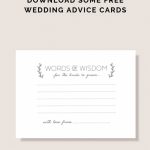 Download Your Free Wedding Advice Cards Printable | Lovilee Blog | Printable Newlywed Game Cards