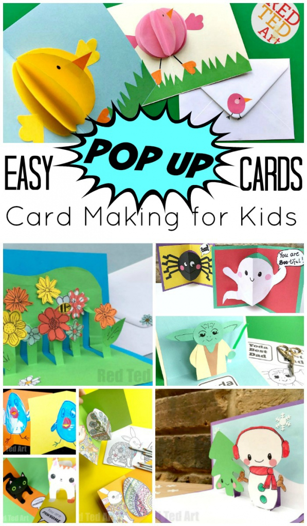 Easy Pop Up Card How To Projects - Red Ted Art | Free Printable Funny Thinking Of You Cards