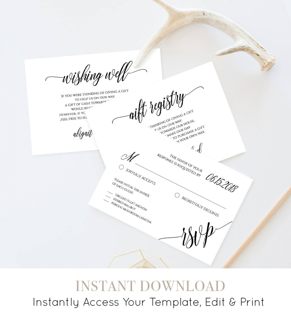 Enclosure Card Template, Printable Insert Card, Editable File For | Free Printable Enclosure Cards