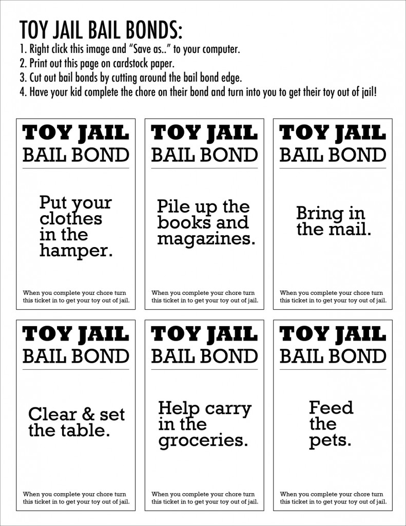 Enough! Why You Should Put Your Kids Toys In Jail &amp;amp; How Your Child | Get Out Of Jail Free Card Printable