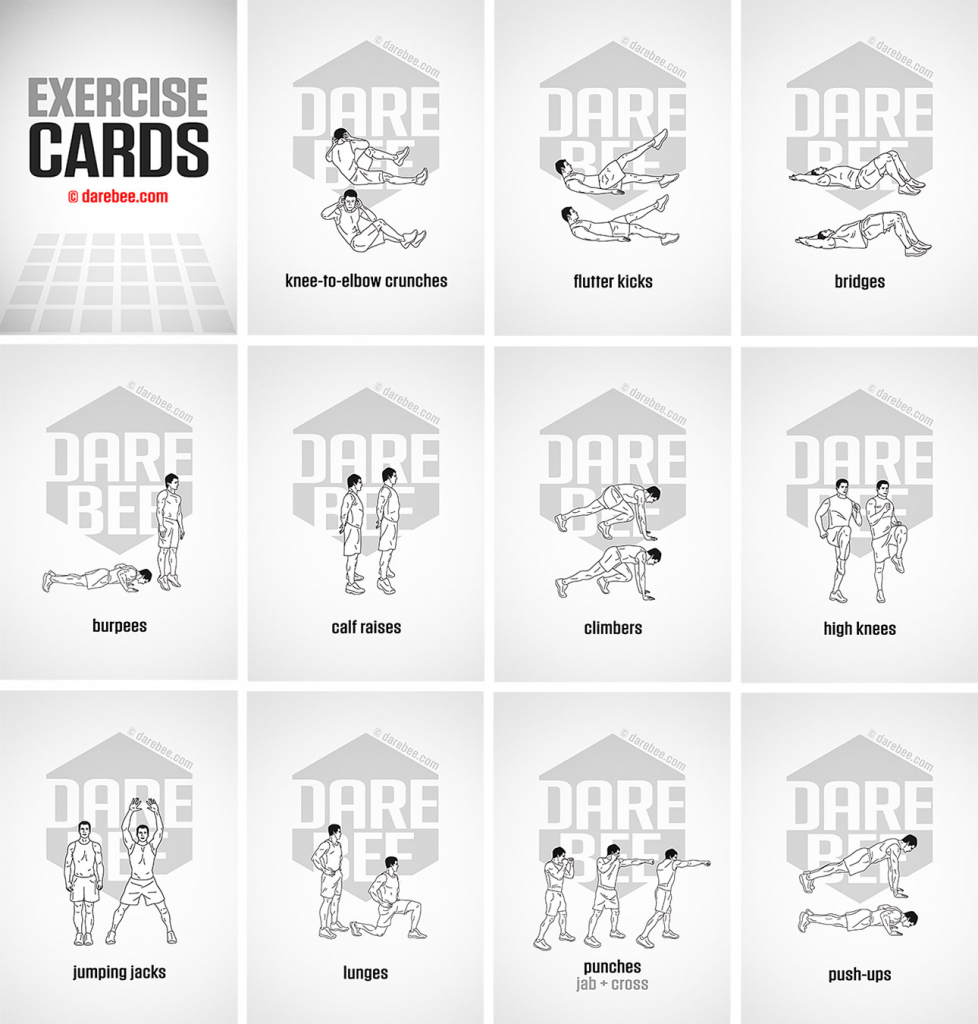 Exercise Cardsdarebee Printable Fitness Station Cards Best FREE 