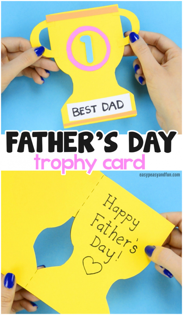 Father&amp;#039;s Day Trophy Card - With Printable Trophy Template - Easy | Super Dad Card Printable
