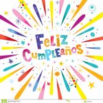 Feliz Cumpleanos Happy Birthday In Spanish Stock Vector | Happy Birthday In Spanish Card Printable