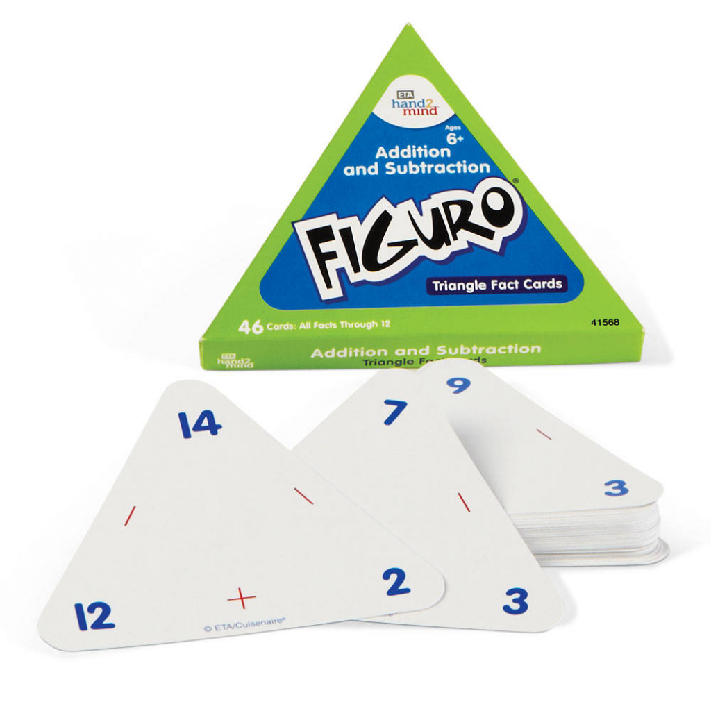 Figuro Fact Family Triangle Cards, Addition/subtraction | Hand2Mind | Triangle Flash Cards Addition And Subtraction Printable