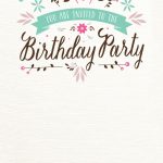 Flat Floral   Free Printable Birthday Invitation Template | Printable Birthday Invitation Cards For Adults