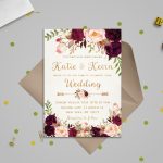 Floral Wedding Invitation Template Wedding Invitation | Etsy | Printable Wedding Invitation Card Sample