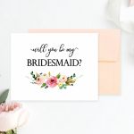 Floral Will You Be My Bridesmaid Printable Cards   Chicfetti | Will You Be My Bridesmaid Cards Printable