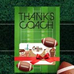 Football Coach Gift Thank You Card   Free Printable Download | Football Thank You Cards Printable