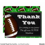 Football Thank You Card For Football Fans | Cool Stuff | Football Thank You Cards Printable