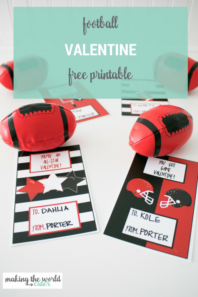 Football Valentine Cards To Print To Give With Football Toys | Free Printable Football Valentines Day Cards
