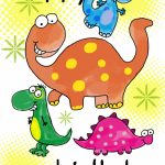 Four Cute Dinosaurs Birthday Card | Greetings Island | Printable Greeting Cards For Kids