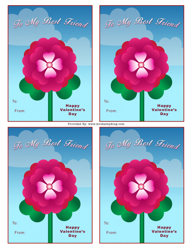 Free Best Friend Valentine&amp;#039;s Day Card - Mrs. Kathy King | Printable Valentines Day Cards For Best Friends