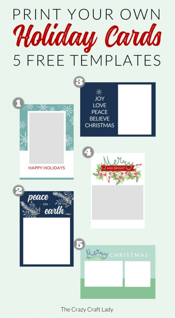 Free Christmas Card Templates - The Crazy Craft Lady | Free Printable Christmas Card Templates
