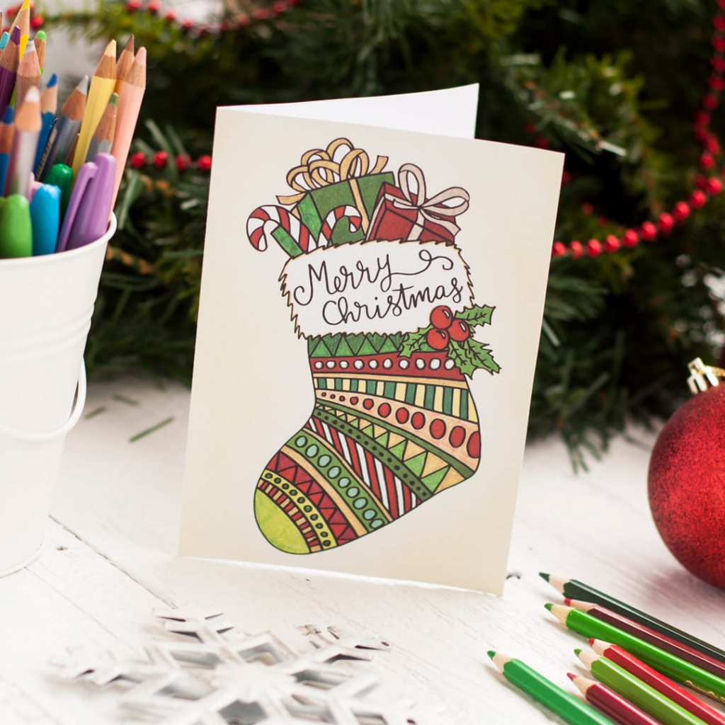 Free Christmas Coloring Card - Sarah Renae Clark - Coloring Book | Make A Holiday Card For Free Printable