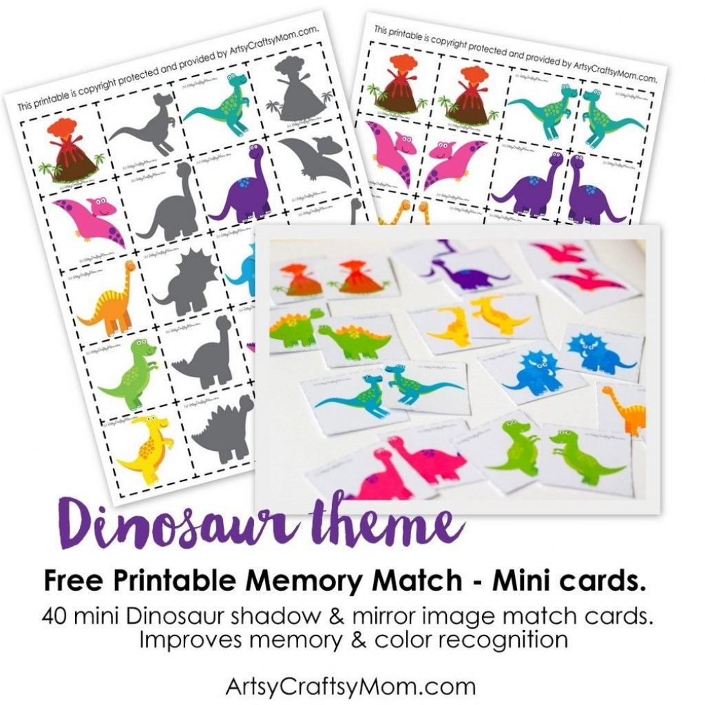 Free Dinosaur Match Game | Kids Craft Stars | Memory Games For Kids | Free Printable Matching Cards