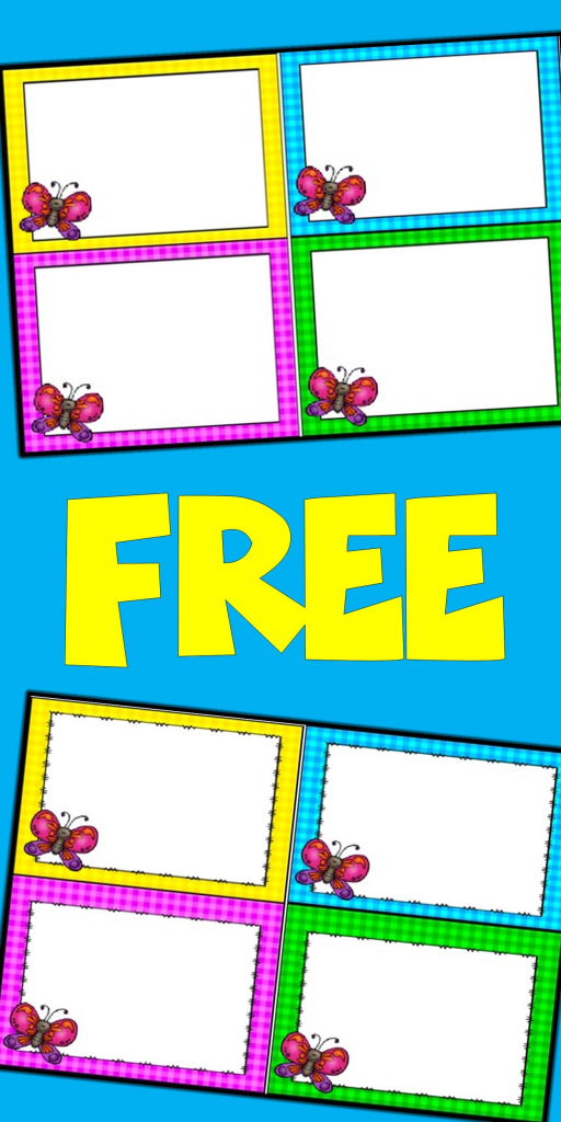 Free Editable Spring Card Templates | Butterflies | Butterfly | Free Printable Blank Task Cards