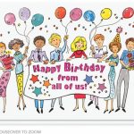 Free Embroidery Designs, Cute Embroidery Designs | Happy Birthday From All Of Us Printable Cards