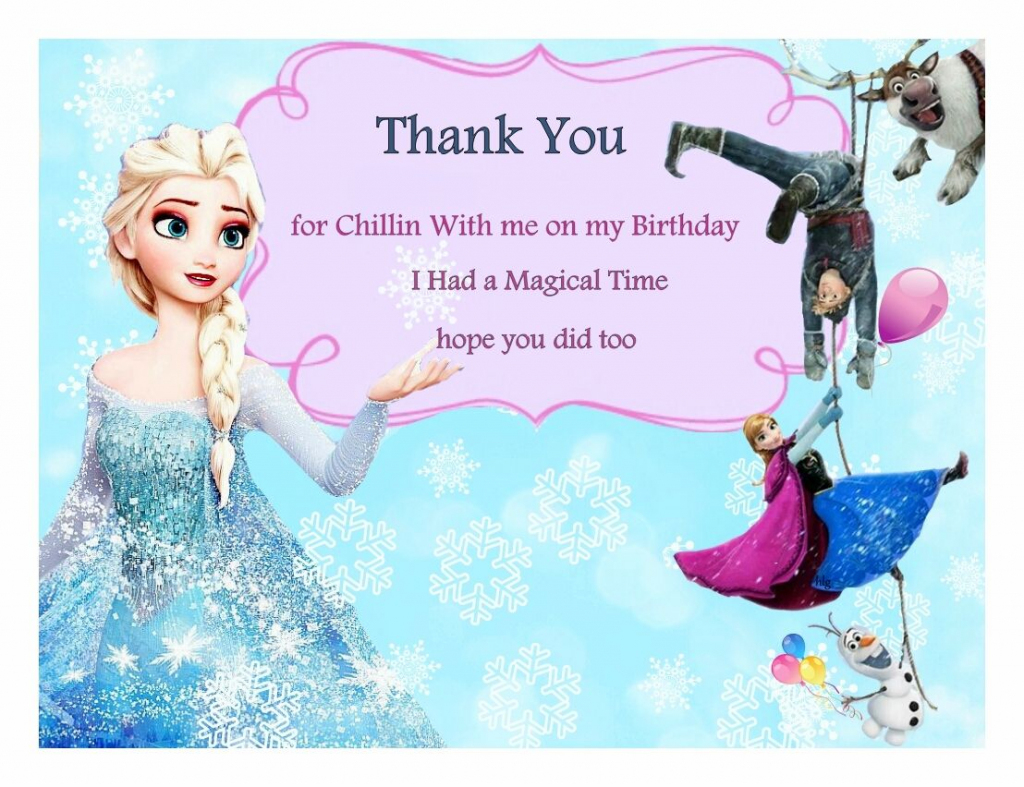 Free Frozen Birthday Thank You Cards | Frozen Party | Frozen | Disney Frozen Thank You Cards Printable