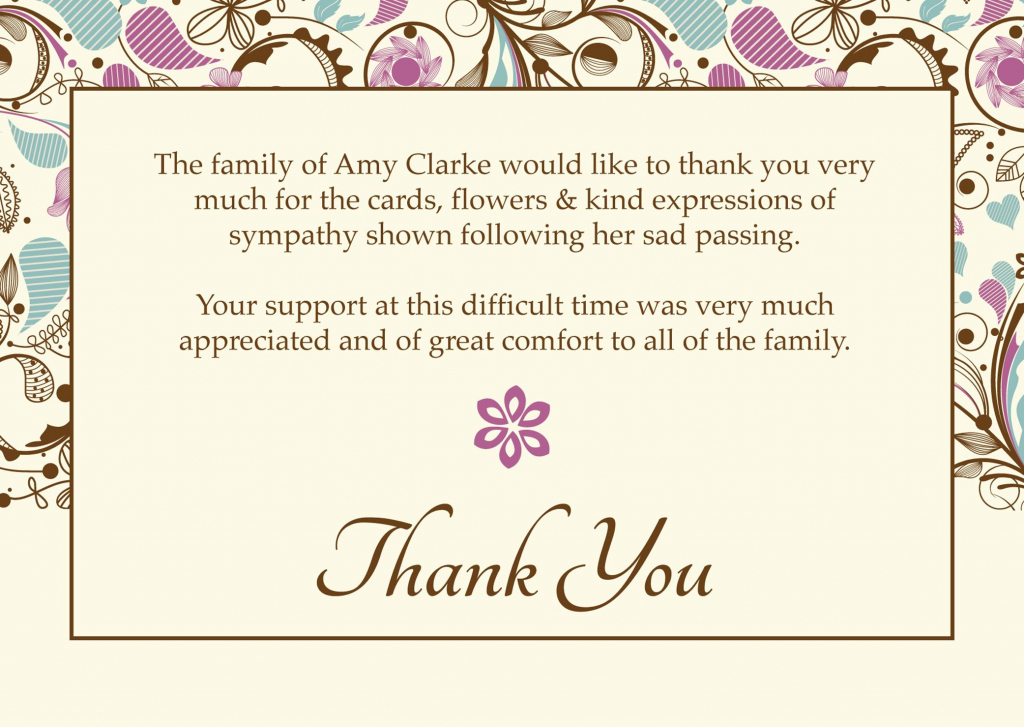 Free Funeral Thank You Cards Templates Ideas | &amp;quot;worth Knowing | Thank You Sympathy Cards Free Printable