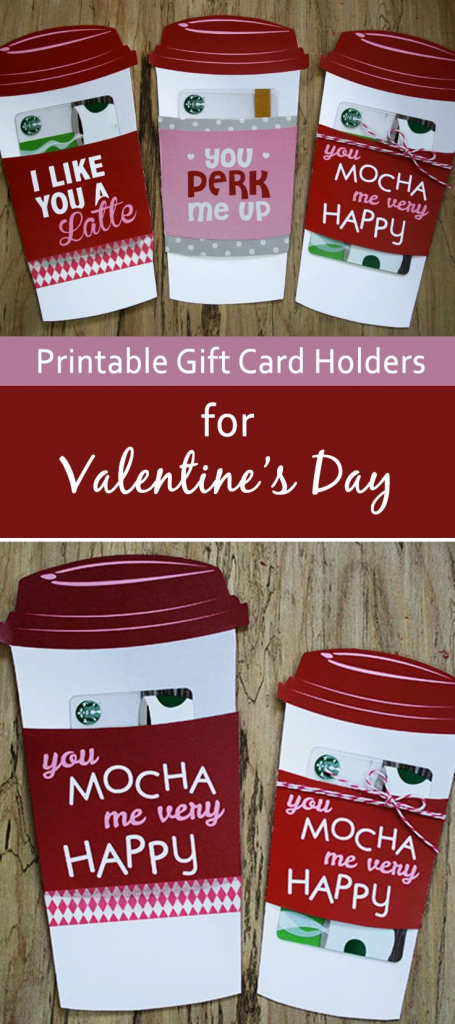 Free Gift Card Holder - Latte Valentine Gift Card Holder | Seasonal | Printable Starbucks Gift Card