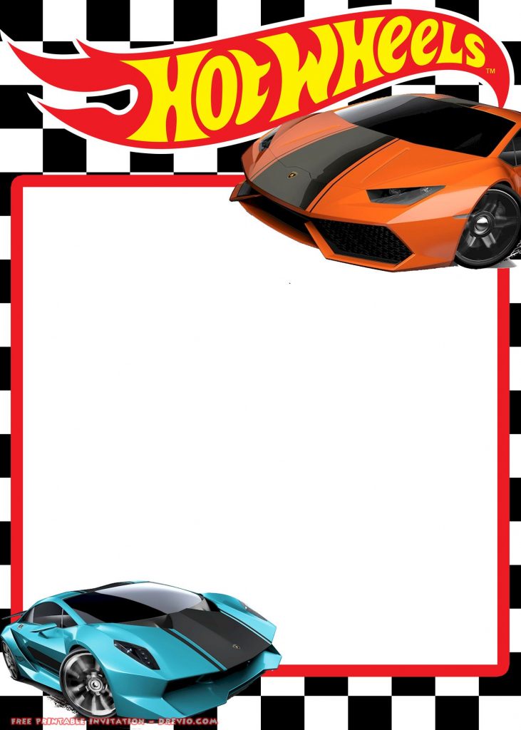 Free Hot Wheels Lamborghini Invitation | Free Printable Birthday | Hot Wheels Birthday Cards Printable