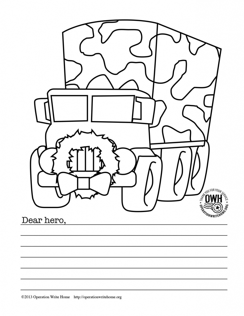 Free Military Coloring Pages For Christmas! | Operation Write Home | Printable Christmas Cards For Veterans