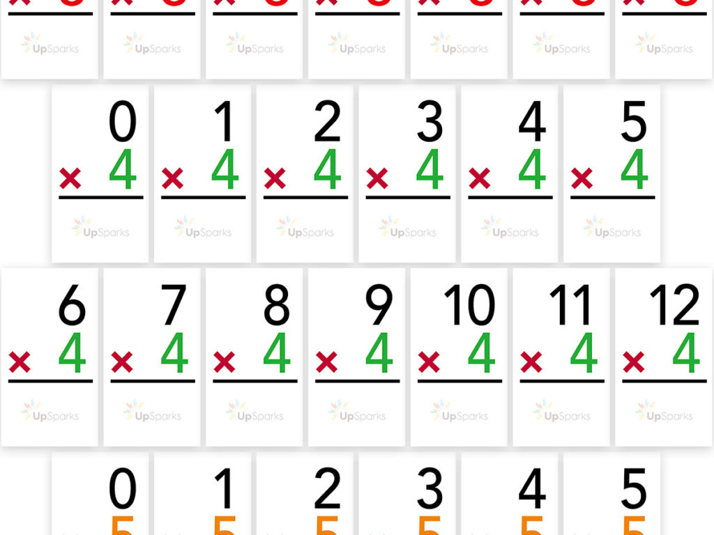 Free Multiplication Flash Cards Printable Sheets From Upsparks | Times Table Flash Cards Printable