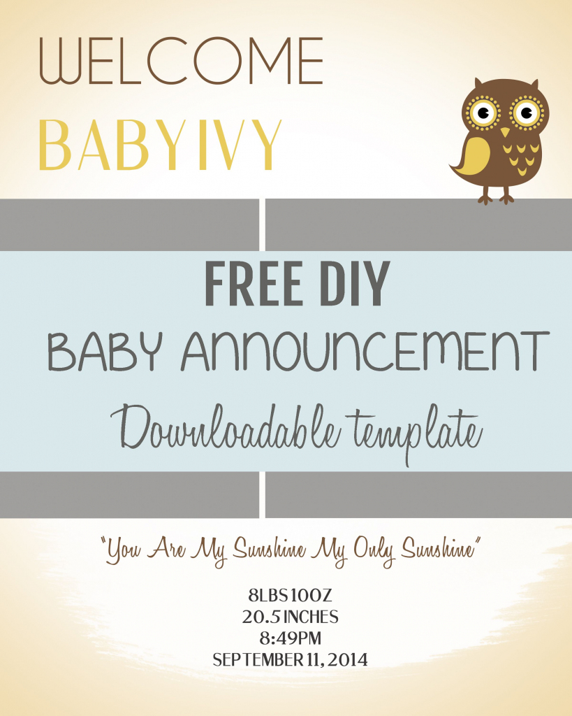 Free Printable Baby Announcement Cards