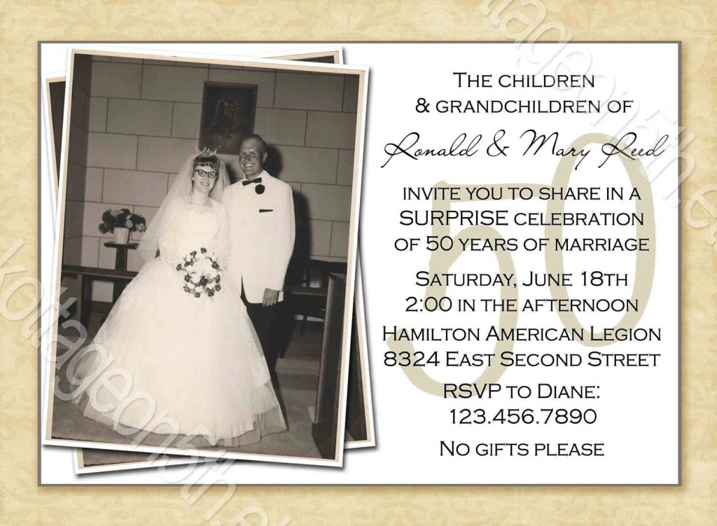 Free Printable 50Th Wedding Anniversary Invitation Templates | Free Printable 50Th Anniversary Cards