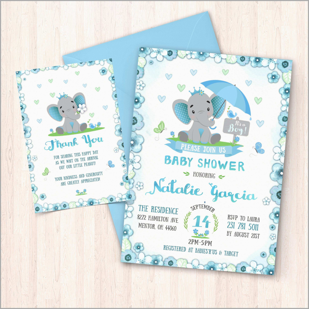 Free Printable Baby Shower Thank You Cards Best Of Elephant Baby | Free Printable Baby Shower Thank You Cards