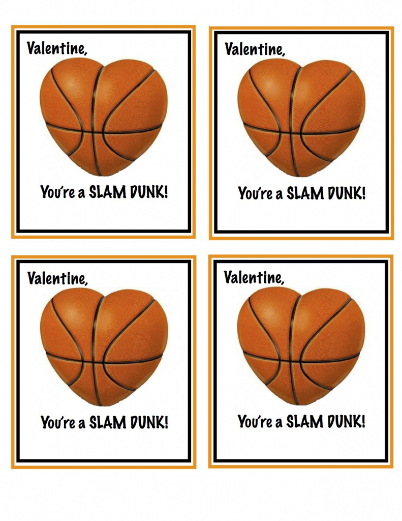 Free Printable Basketball Valentines | Valentines | Valentines | Free Printable Basketball Cards