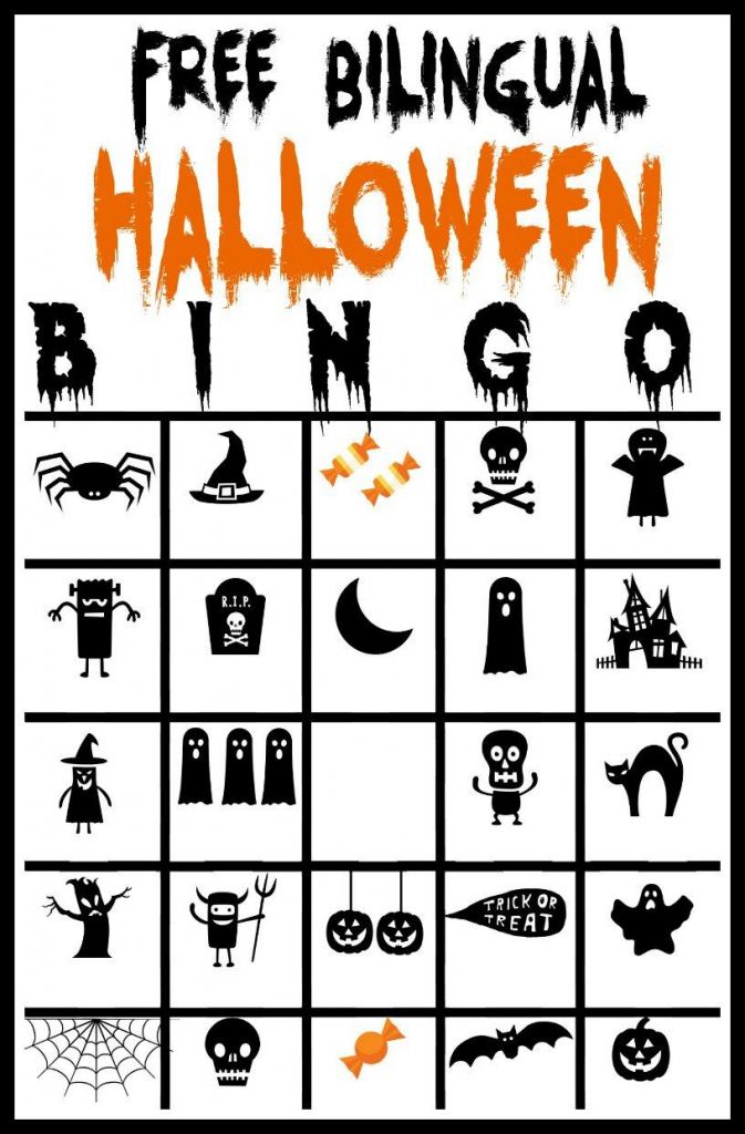 Free Printable Bilingual Halloween Bingo Game | Learning Spanish | Free Printable Spanish Bingo Cards