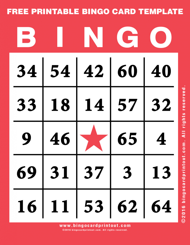 Free Printable Bingo Card Template - Bingocardprintout | Free Printable Bingo Cards