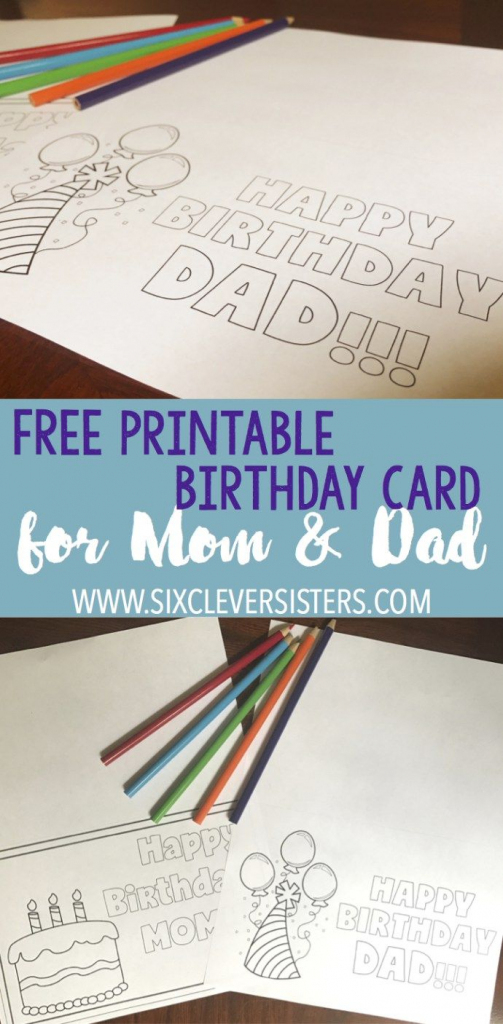 Free Printable Birthday Cards To Color | Dad Card | Free Printable | Printable Father Birthday Cards