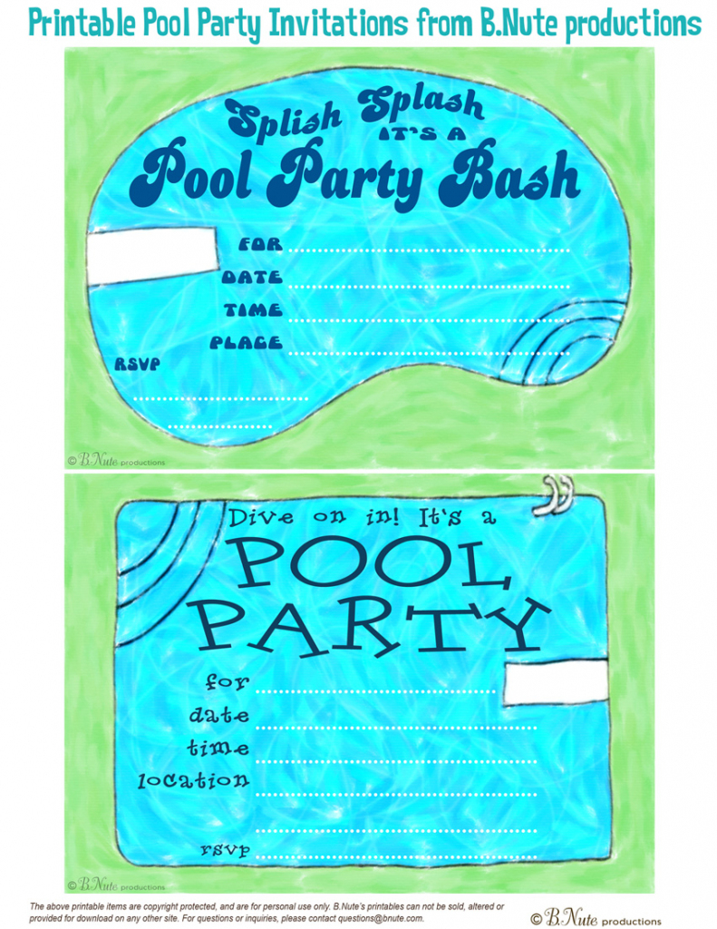 Free Printable Birthday Pool Party Invitations — Birthday Invitation | Free Printable Pool Party Invitation Cards