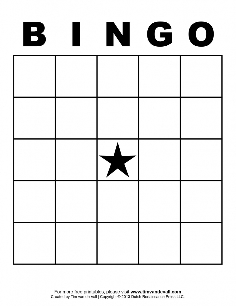 bingo board printable blank