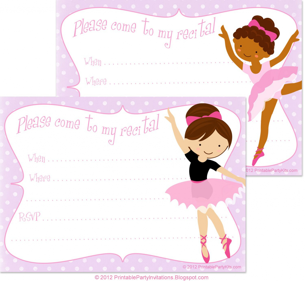 Free Printable Dance Recital Invitations | Free Printable Party | Free Printable Dance Recital Cards