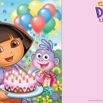 Free Printable Dora The Explorer Party Invitation | Birthday | Dora Birthday Cards Free Printable