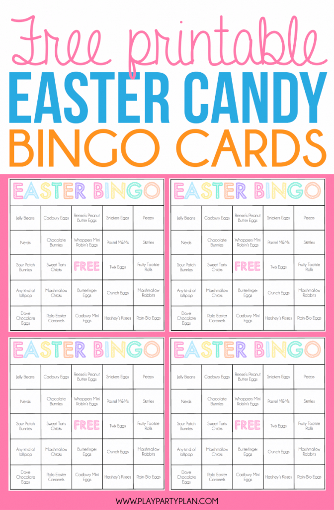 Free Printable Easter Bingo Cards For One Sweet Easter - Play Party Plan | Free Printable Bingo Cards With Numbers