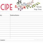 Free Printable : Floral Recipe Card | Free Printable Recipe Cards