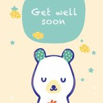 Free Printable Get Well Teddy Bear Greeting Card | Littlestar Cindy | Free Printable Get Well Soon Cards