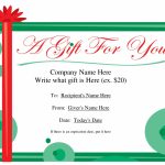 Free Printable Gift Certificate Template | Free Christmas Gift | Free Printable Gift Cards