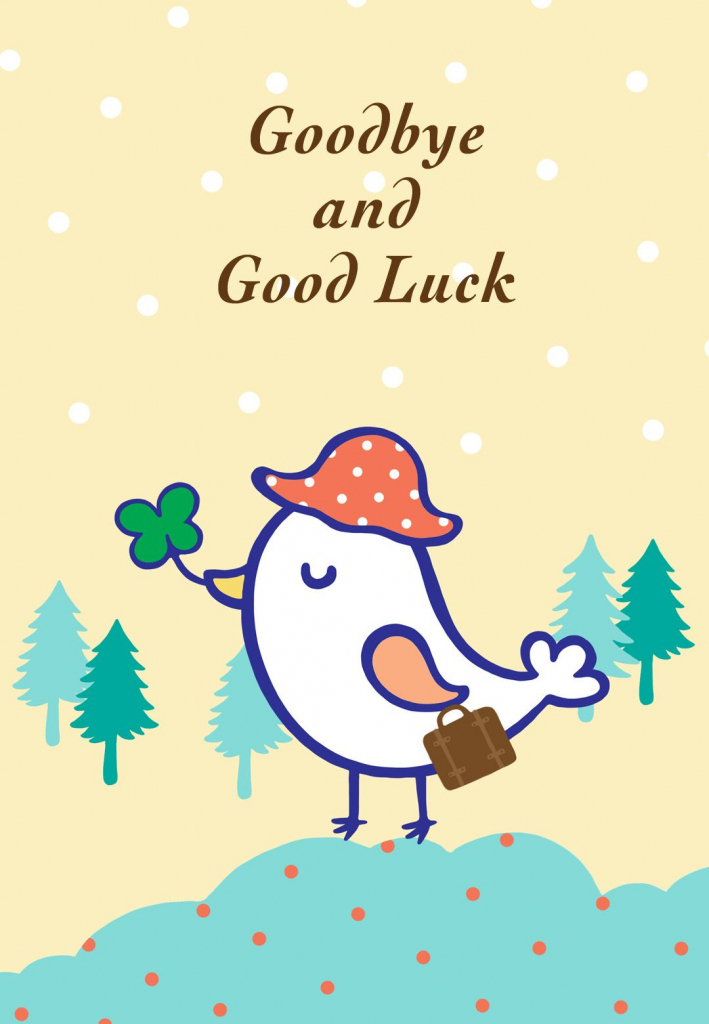 Free Printable Goodbye And Good Luck Greeting Card | Littlestar | Free Printable Goodbye Cards